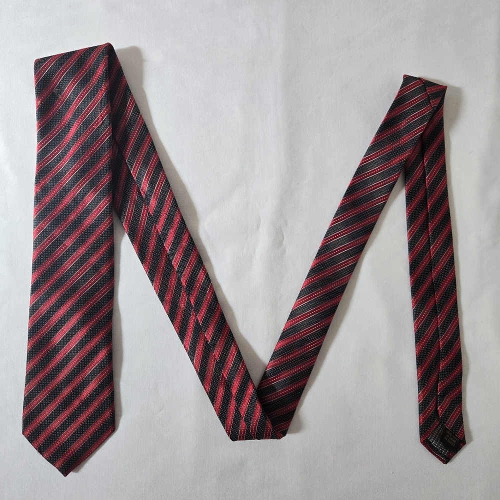 Alexander Julian Striped Red and Black Men's Tie